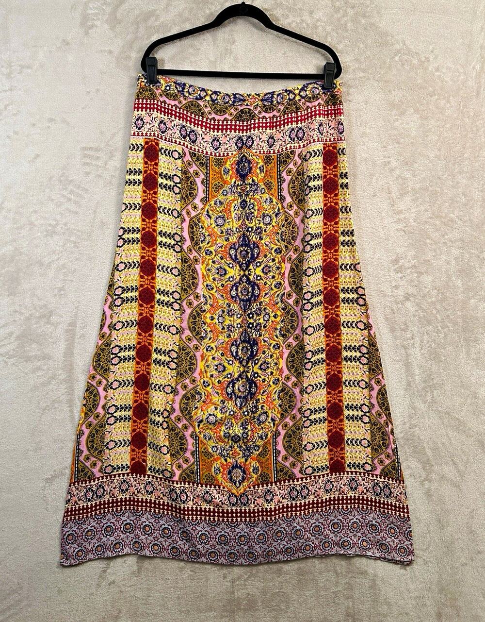 Patrons of Peace Paisley Maxi Skirt Size L Boho Gypsy Festival